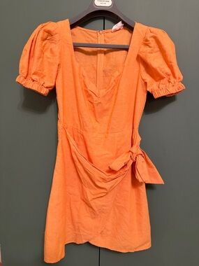Nwt L'atiste by Amy mini dress orange linen blend size S
